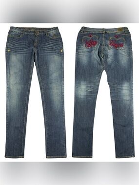 Vintage Apple Bottoms Jeans Size 11/12 Y2K Embroidered Apple Pocket Denim